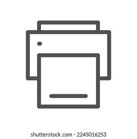 Esquema de icono electrónico y de dispositivo y vector lineal.