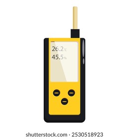 Electronic device showing temperature and humidity levels on its display