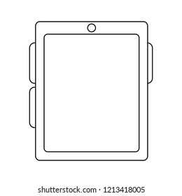 electronic device tablet in black and white