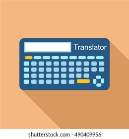 Electronic device to translate from one language to another icon in flat style isolated with long shadow vector illustration