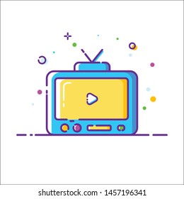  Electronic Device Vector Icon Illustration. Televison