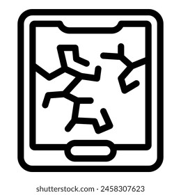 Electronic device waste icon outline vector. Cracked electrical equipment. Sorting discarded gadget
