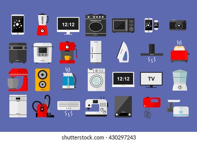 Electronic devices and appliances flat icons. Good for your design.