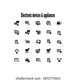  Electronic devices  appliances icon. server,web,locked (vector illustration)