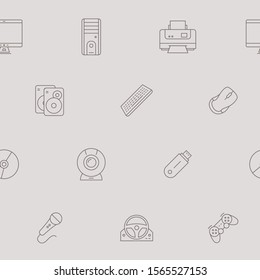 Electronic devices background - Vector seamless pattern of technique and computer for graphic design