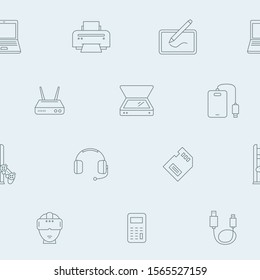 Electronic devices background - Vector seamless pattern of technique and computer for graphic design