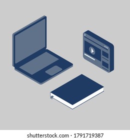 electronic devices and a book flat design