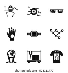 Electronic devices of future icons set. Simple illustration of 9 electronic devices of future vector icons for web