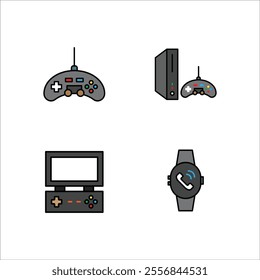 Electronic devices icon design vector symbol set game console and smartwacth