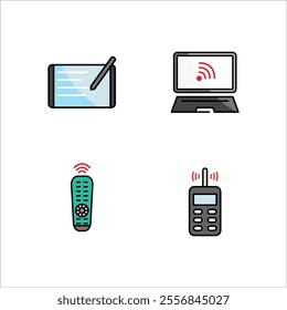 Electronic devices icon design vector symbol set table and remote