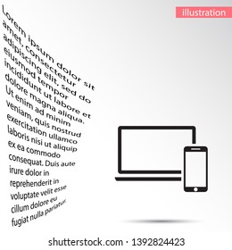 Electronic devices icon . Lorem Ipsum Illustration design