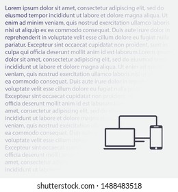 Electronic devices icon . Lorem Ipsum Illustration design