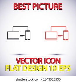 Icono de dispositivos electrónicos . Diseño de ilustración de Lorem Ipsum