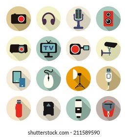 Electronic devices icon set