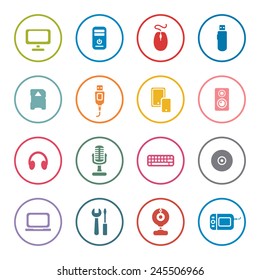 Electronic devices icon set
