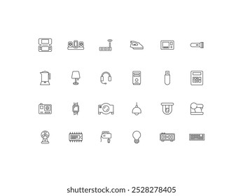 Conjunto de iconos Electrónicas y dispositivos, diseño, Ilustración vectorial