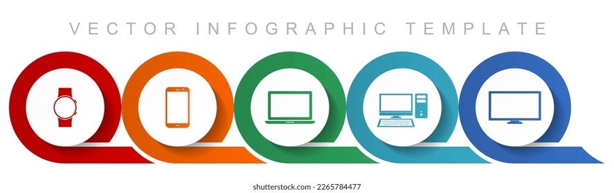 Electronic devices icon set, miscellaneous icons such as smartwatch, smartphone, laptop, computer and tv for webdesign and mobile applications, flat design infographic vector template in eps 10