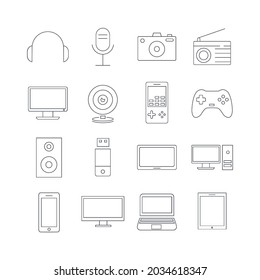 electronic devices icon set. electronic devices    pack symbol vector elements for infographic web