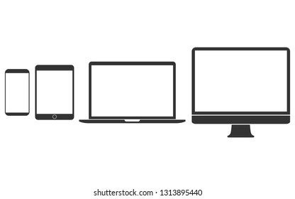 Electronic devices icon set. Vector illustration, flat design.