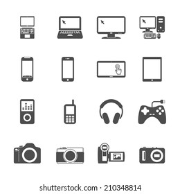 electronic devices icon set, vector eps10 .