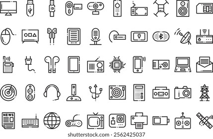 Electronic devices icons High-Quality Vector Icons Collection with Editable Stroke. Ideal for Professional and Creative Projects.