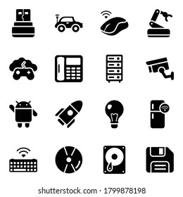 Electronic Devices Icons in Modern Solid Style Pack 