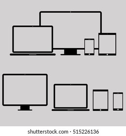 Electronic devices icons set