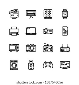 Electronic Devices Icons Set. Line style.