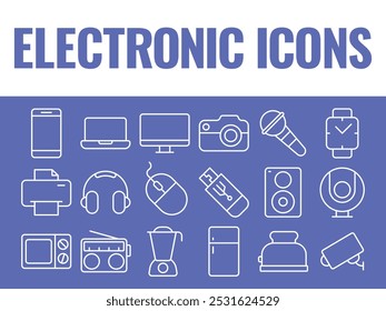 Electronic Devices Icons Set Vector. Electric Device vector icons. home devices computer icons