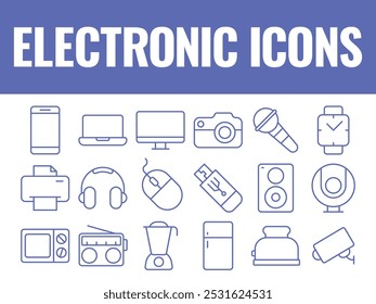 Electronic Devices Icons Set Vector. Electric Device vector icons. home devices computer icons