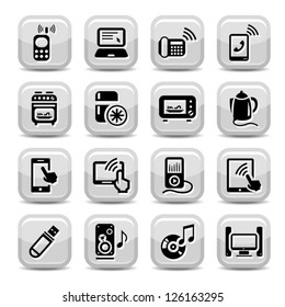 Electronic Devices Icons Set For Web And Mobile. All Elements Are Grouped.