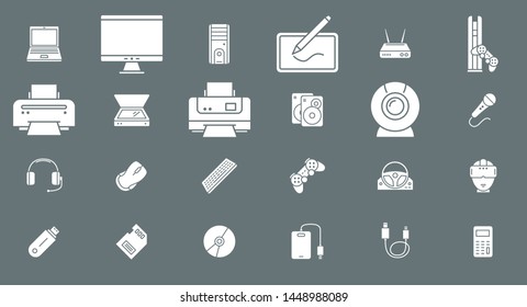 Electronic devices Icons - Vector set symbols of technique and computer for the site or interface
