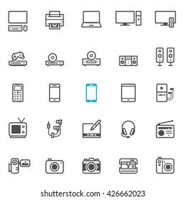 Electronic Devices icons with White Background