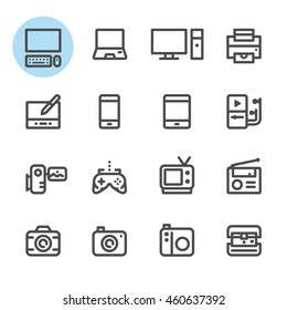 Electronic Devices icons with White Background