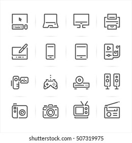 Electronic Devices icons with White Background