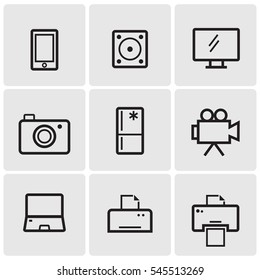 Electronic devices line icons