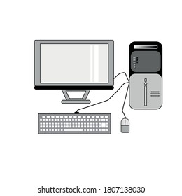 Electronic and devices line icons set. Vector illustration.