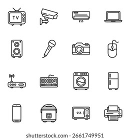 Conjunto de Ícones de Estrutura de Tópicos de Dispositivos Eletrônicos