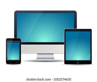 Electronic Devices with purple Screens - desktop computer, laptop, tablet, mobile
