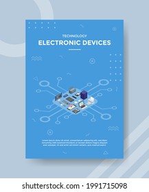 electronic devices set collection concept for template banner and flyer with isometric style
