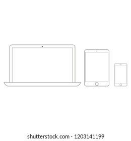 Electronic devices set line style. Eps10 vector