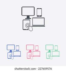 Electronic Devices. Smartphone computer tablet netbook simbol.