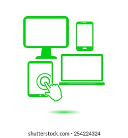 Electronic Devices. Smartphone computer tablet netbook simbol.