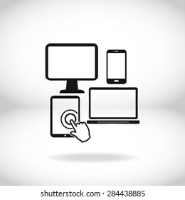 Electronic Devices. Smartphone computer tablet netbook simbol.