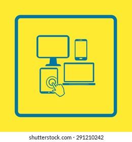 Electronic Devices. Smartphone computer tablet netbook simbol.