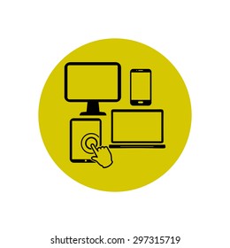 Electronic Devices. Smartphone computer tablet netbook symbol.
