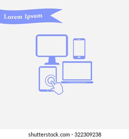 Electronic Devices. Smartphone computer tablet netbook simbol.