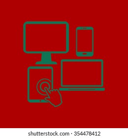 Electronic Devices. Smartphone computer tablet netbook simbol.