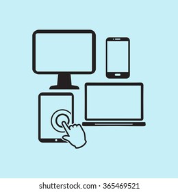 Electronic Devices. Smartphone computer tablet netbook simbol.