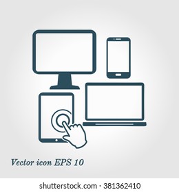 Electronic Devices. Smartphone computer tablet netbook symbol.